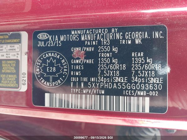 2016 KIA SORENTO EX — I9