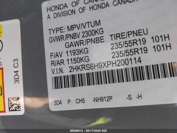 2023 HONDA CR-V SPORT TOURING — I9