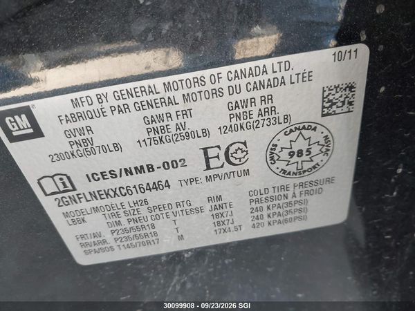 2012 CHEVROLET EQUINOX LT — I9