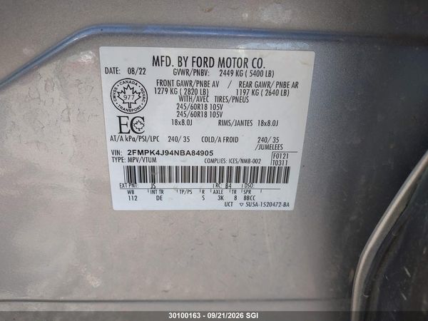 2022 FORD EDGE SEL — I9