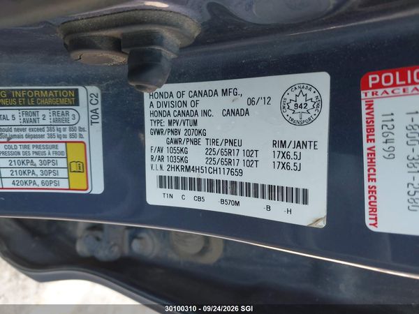 2012 HONDA CR-V EX — I9