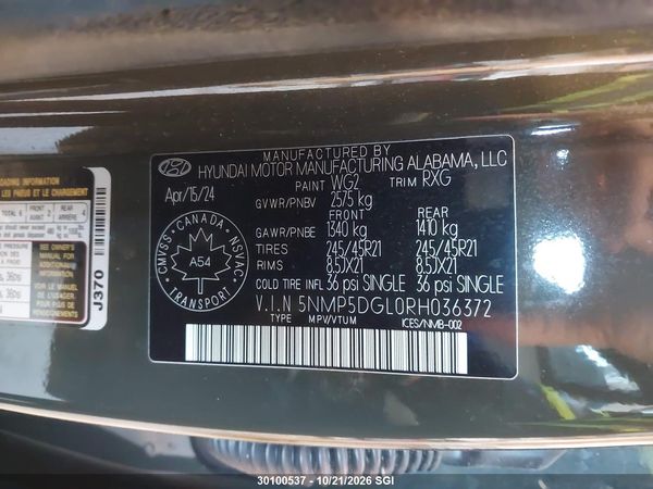 2024 HYUNDAI SANTA FE CALLIGRAPHY — I9
