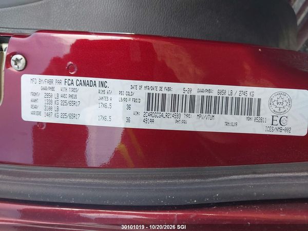 2020 DODGE GRAND CARAVAN SXT — I9