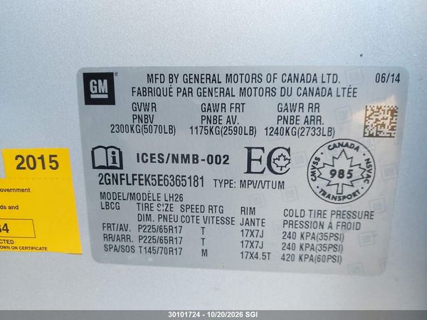 2014 CHEVROLET EQUINOX LT — I9
