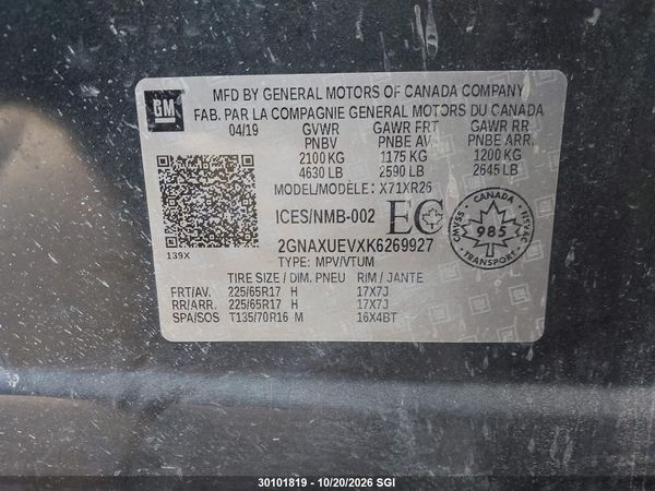 2019 CHEVROLET EQUINOX LT — I9