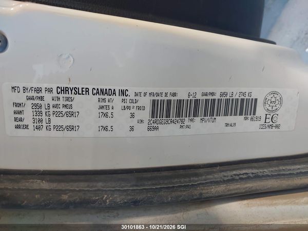 2012 DODGE GRAND CARAVAN R/T — I9
