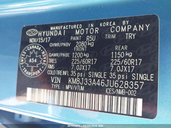 2018 HYUNDAI TUCSON LIMITED/SPORT AND ECO/SE — I9