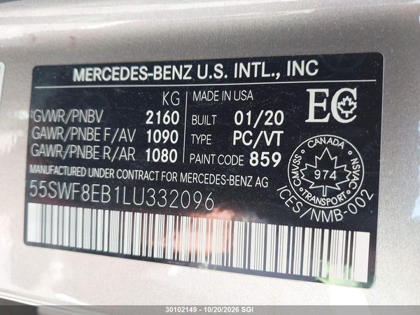 2020 MERCEDES-BENZ C 300 4MATIC — I9