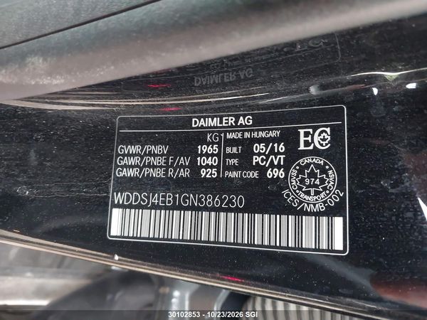 2016 MERCEDES-BENZ CLA 250 CLA250 — I9