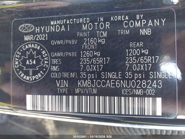 2022 HYUNDAI TUCSON SEL — I9
