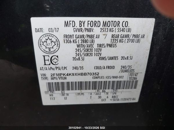2017 FORD EDGE TITANIUM — I9