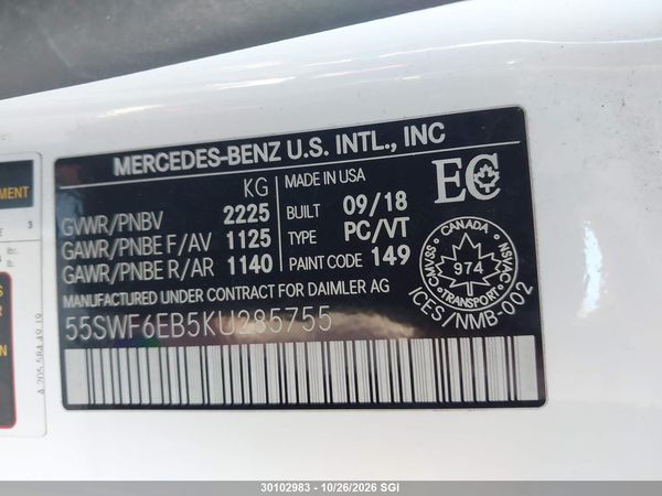 2019 MERCEDES-BENZ C 43 AMG — I9