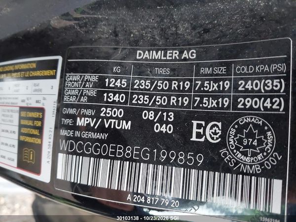 2014 MERCEDES-BENZ GLK 250 BLUETEC — I9