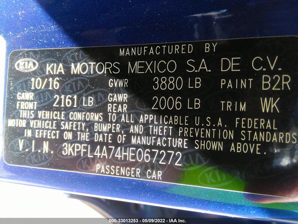 2017 KIA FORTE LX