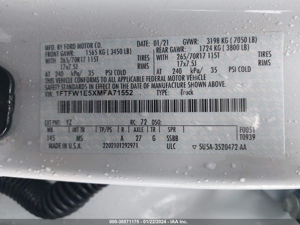 2021 FORD F-150 XLT