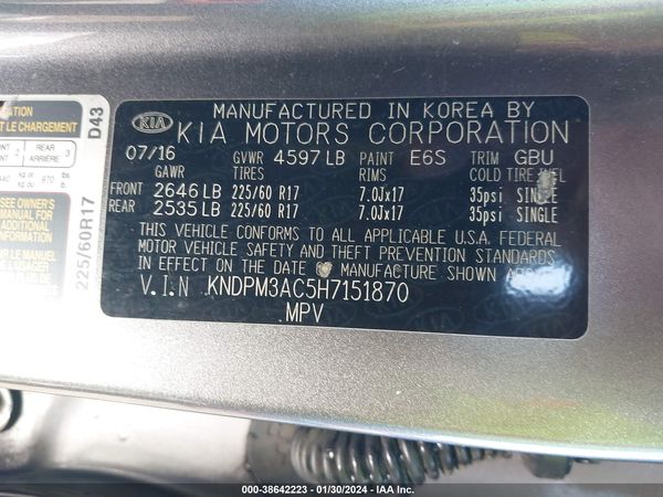 2017 KIA SPORTAGE LX