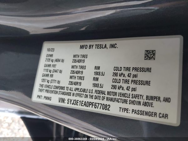 2023 TESLA MODEL 3 REAR-WHEEL DRIVE