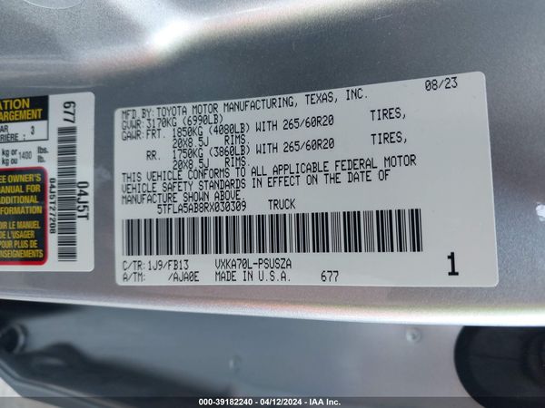 2024 TOYOTA TUNDRA SR5