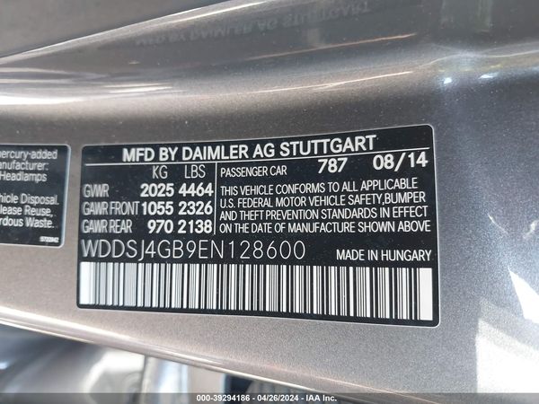2014 MERCEDES-BENZ CLA 250 4MATIC