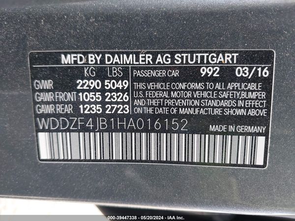 2017 MERCEDES-BENZ E 300 E300