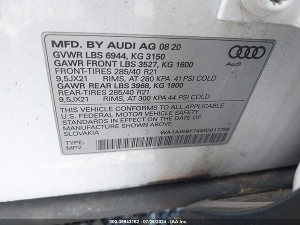 2021 AUDI SQ7