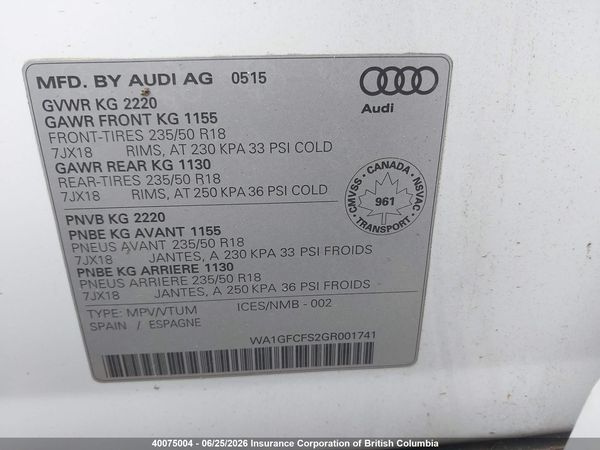 2016 AUDI Q3 PRESTIGE