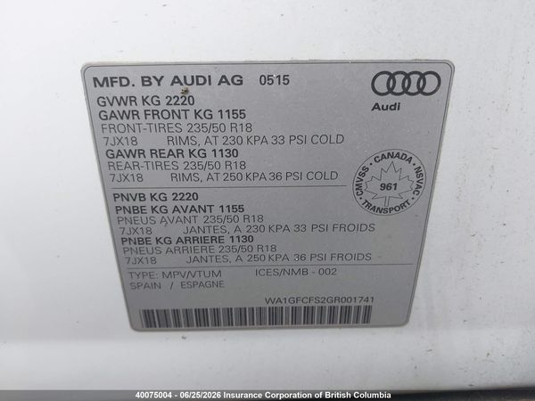 2016 AUDI Q3 PRESTIGE