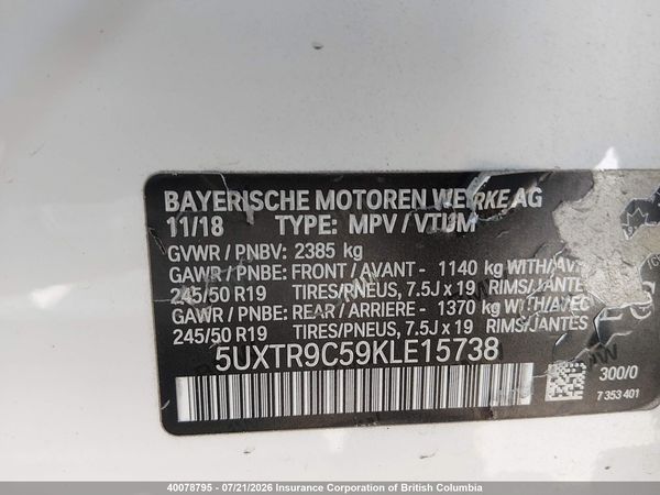 2019 BMW X3 XDRIVE30I