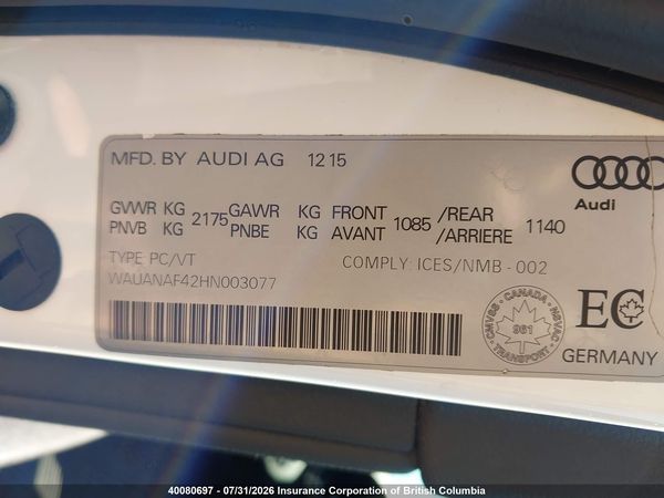 2017 AUDI A4 quattro Premium
