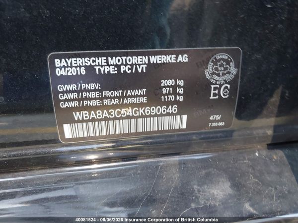 2016 BMW 320I xDrive