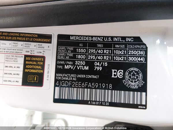 2015 MERCEDES-BENZ GL 350 BLUETEC — I9