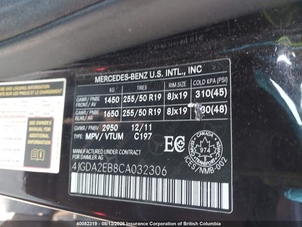 2012 MERCEDES-BENZ ML 350 BLUETEC