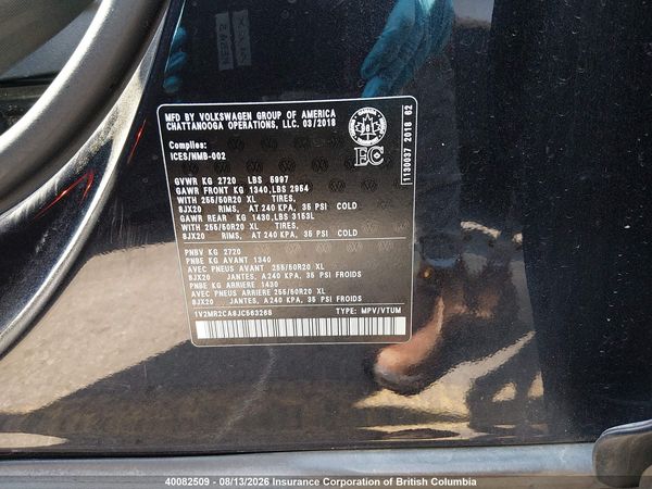 2018 VOLKSWAGEN ATLAS SEL — I9