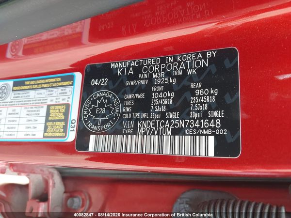 2022 KIA SELTOS SX — I9