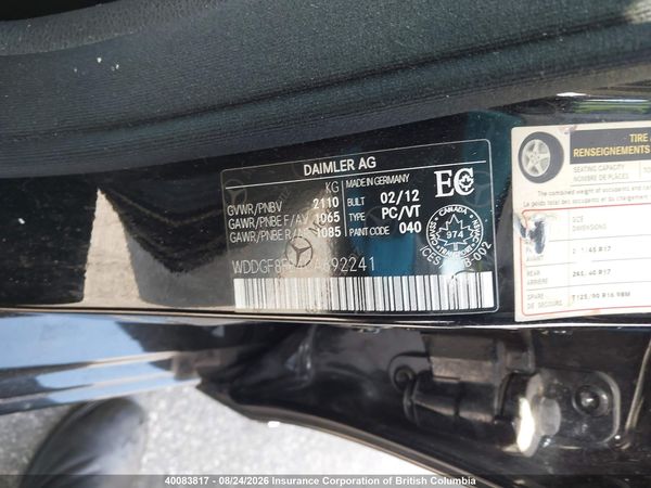 2012 MERCEDES-BENZ C 250 4MATIC