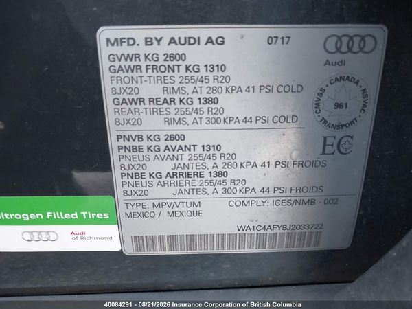 2018 AUDI SQ5 quattro Prestige