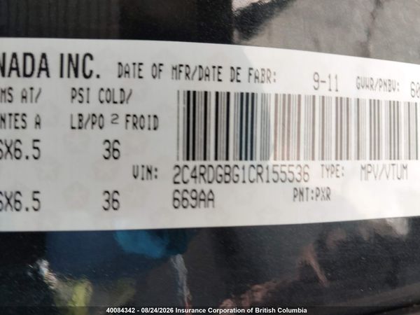 2012 DODGE GRAND CARAVAN SE/SXT