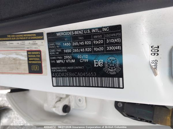 2012 MERCEDES-BENZ ML 350 BLUETEC