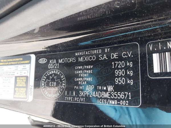 2021 KIA FORTE FE, LXS