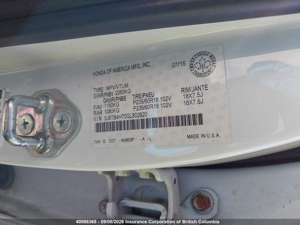 2016 ACURA RDX Advance Package