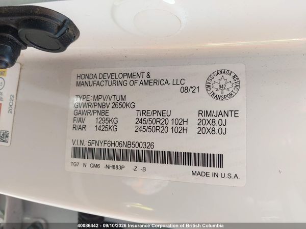 2022 HONDA PILOT ELITE