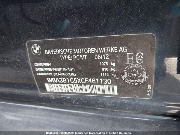 2012 BMW 320I