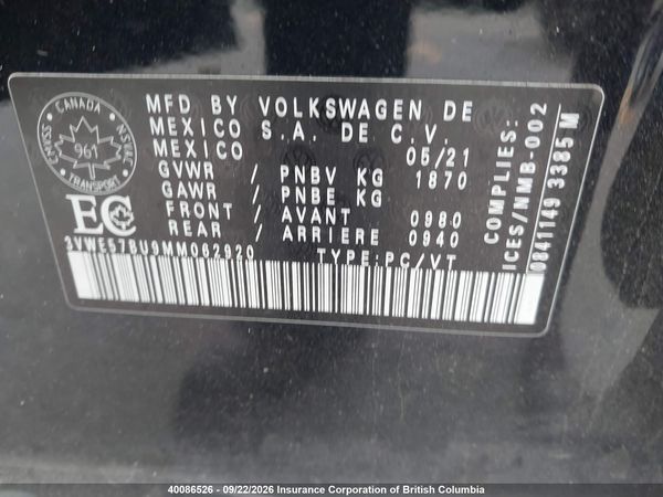 2021 VOLKSWAGEN JETTA SEL — I9