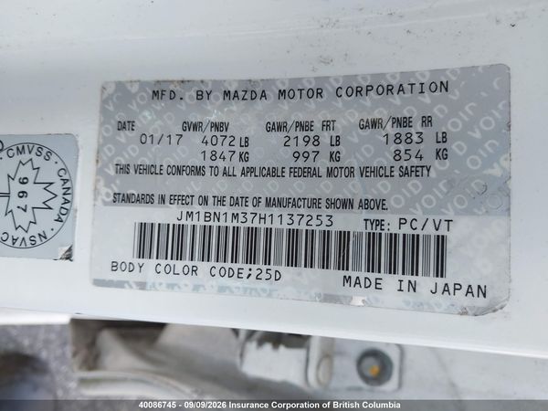 2017 MAZDA 3 GRAND TOURING
