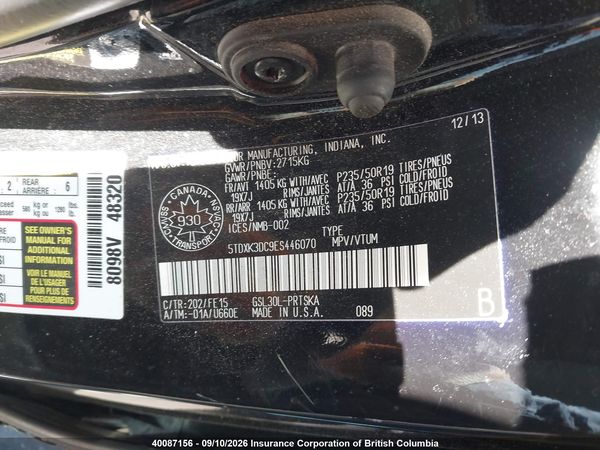 2014 TOYOTA SIENNA SPORT