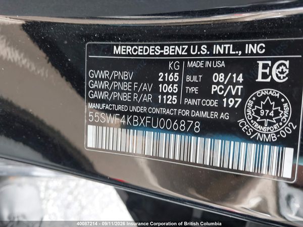 2015 MERCEDES-BENZ C 300 4MATIC
