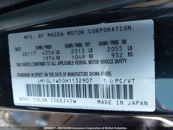 2017 MAZDA MAZDA6 GT — I9
