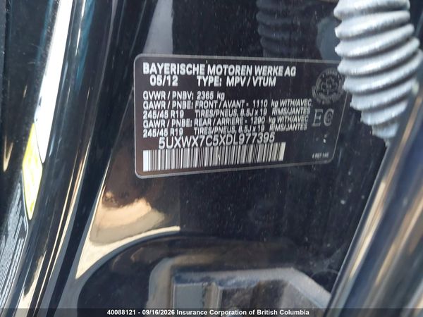 2013 BMW X3 xDrive35i — I9