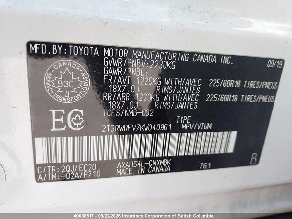 2019 TOYOTA RAV4 — I9