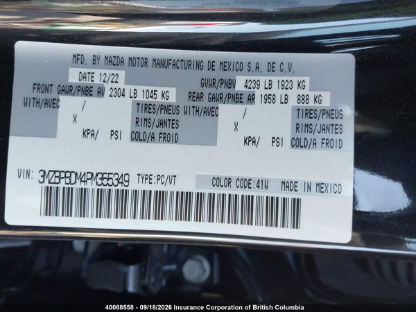 2023 MAZDA 3 PREMIUM — I18